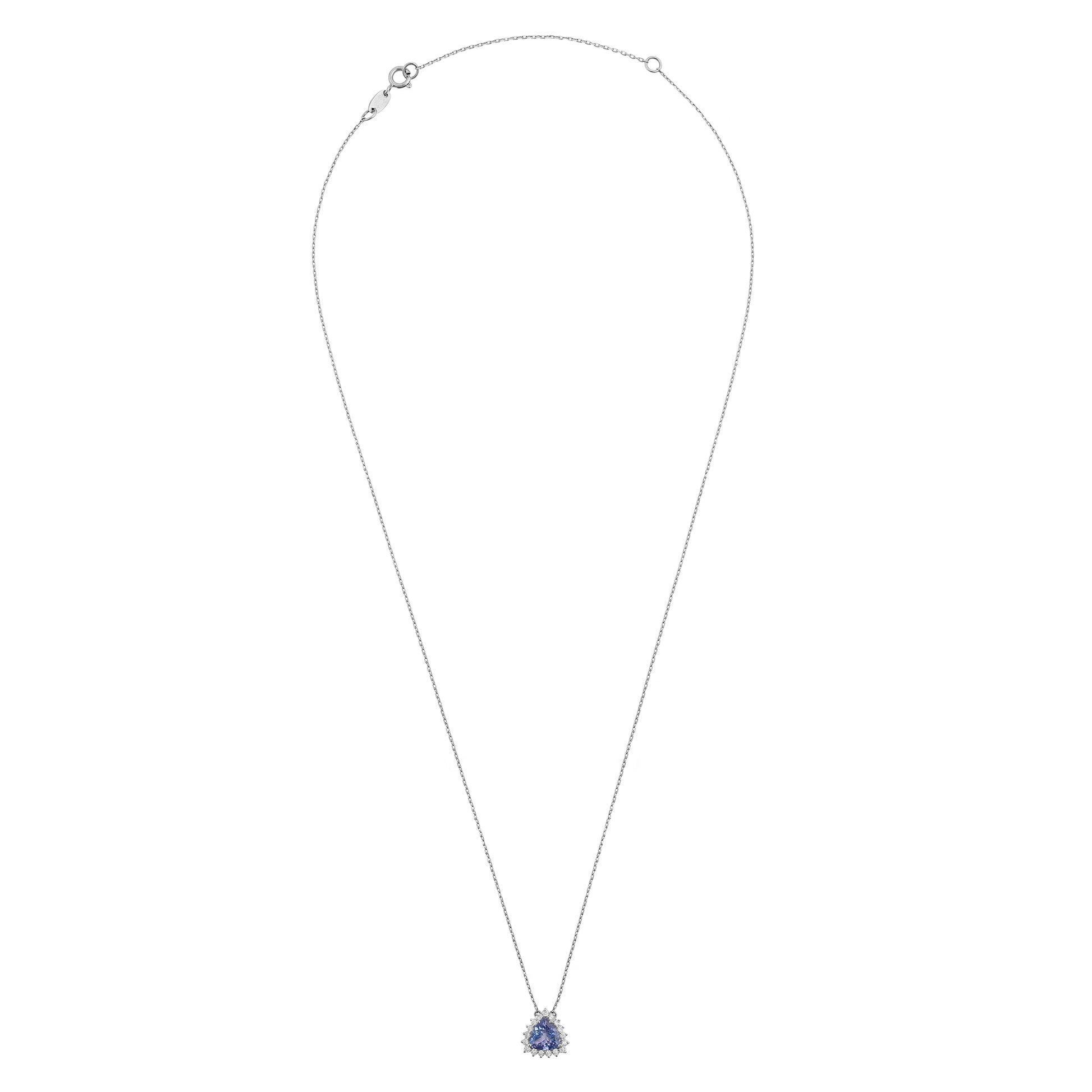 Colar tanzanita trillion e diamantes