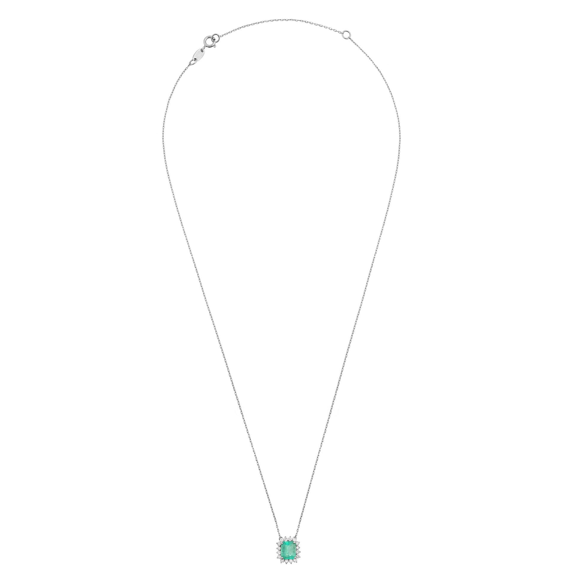 Colar esmeralda e diamantes