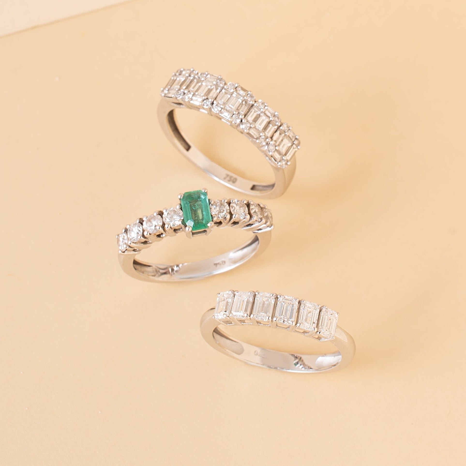 Meia aliança emerald illusion