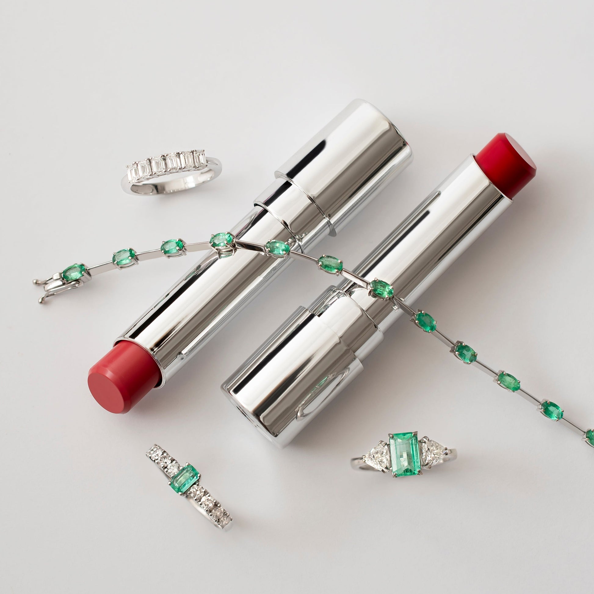 Pulseira Riviera Espaçada Esmeraldas