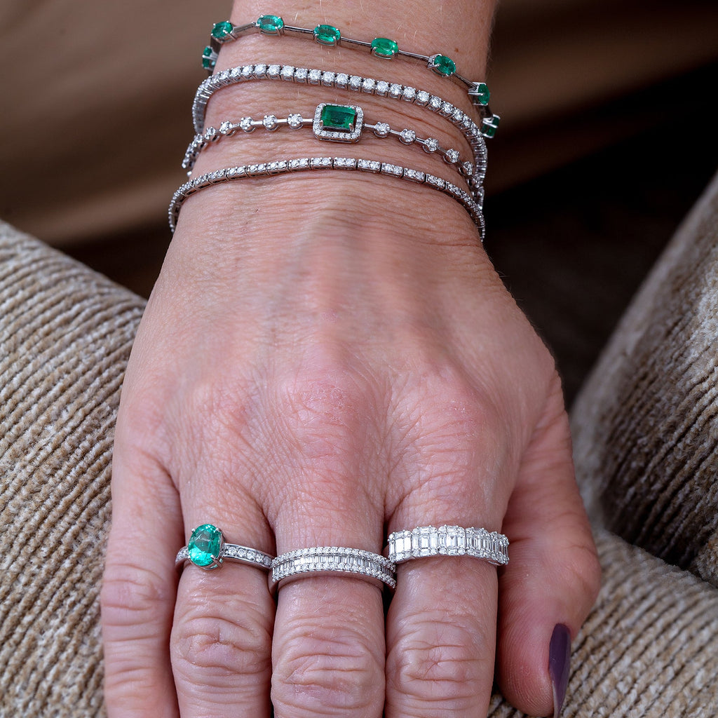 Meia aliança emerald illusion