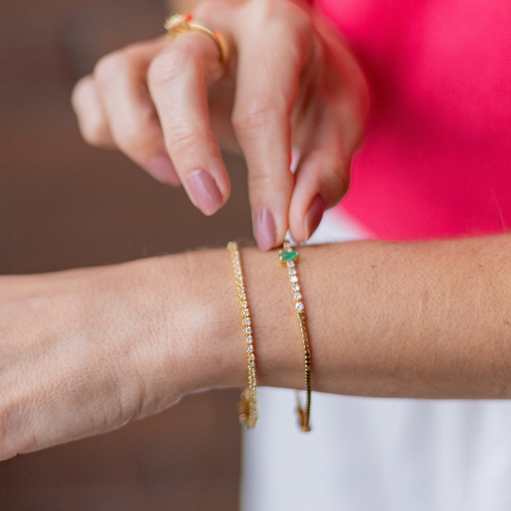 Pulseira esmeralda e diamantes