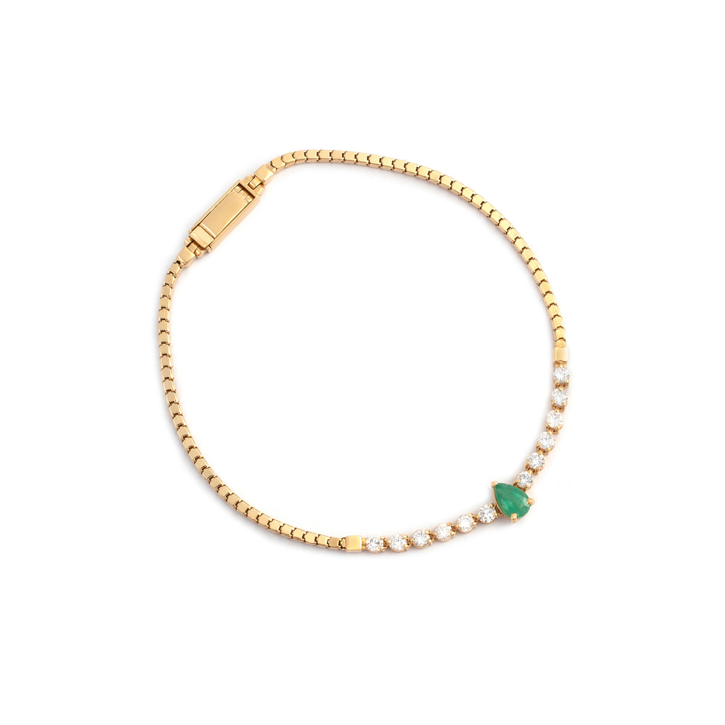 Pulseira esmeralda e diamantes