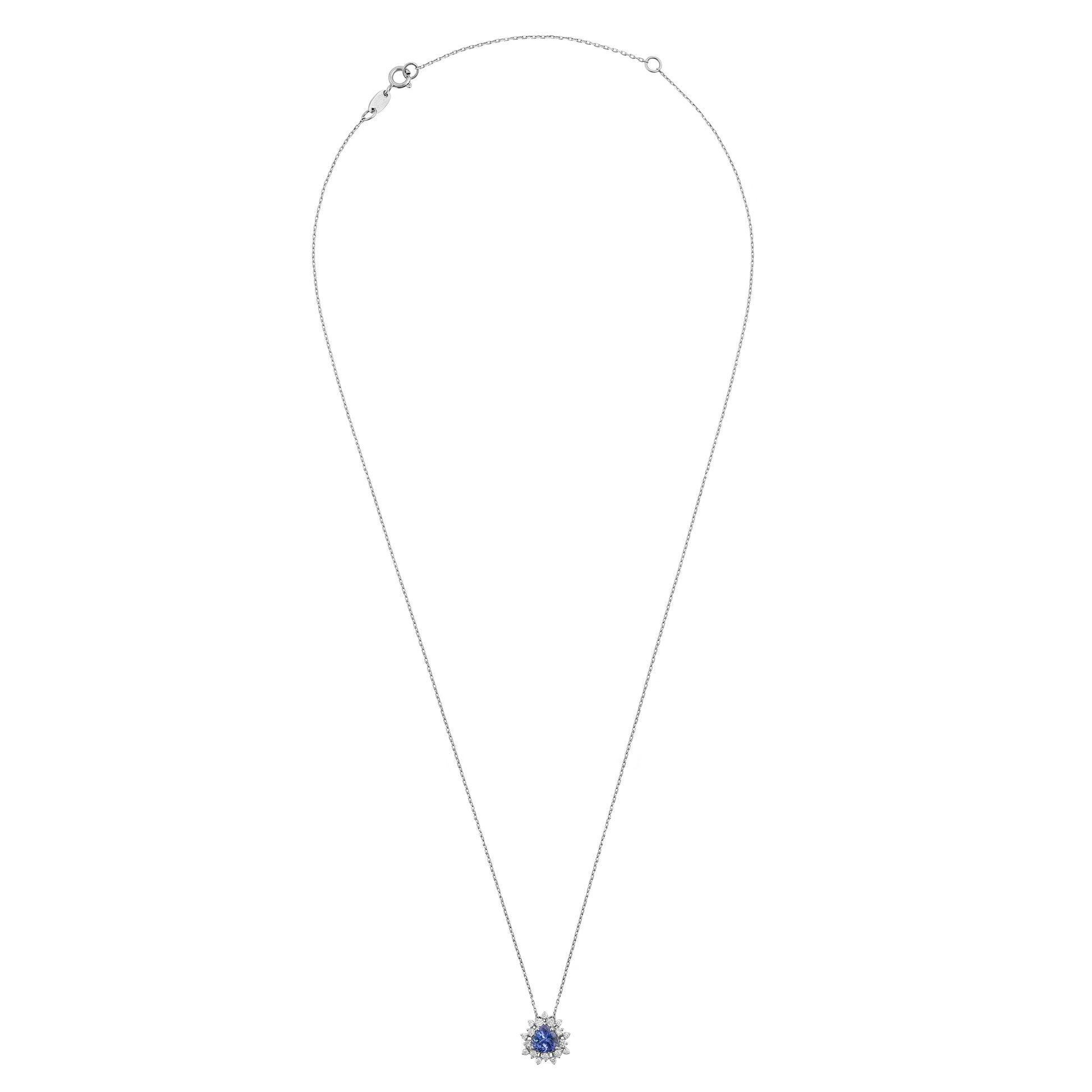 Colar trillion tanzanita e diamantes