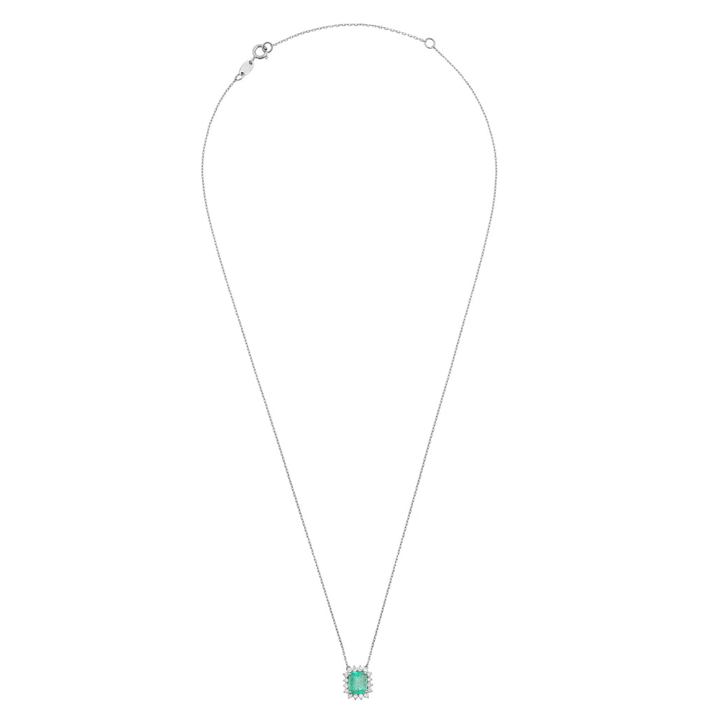 Colar esmeralda e diamantes