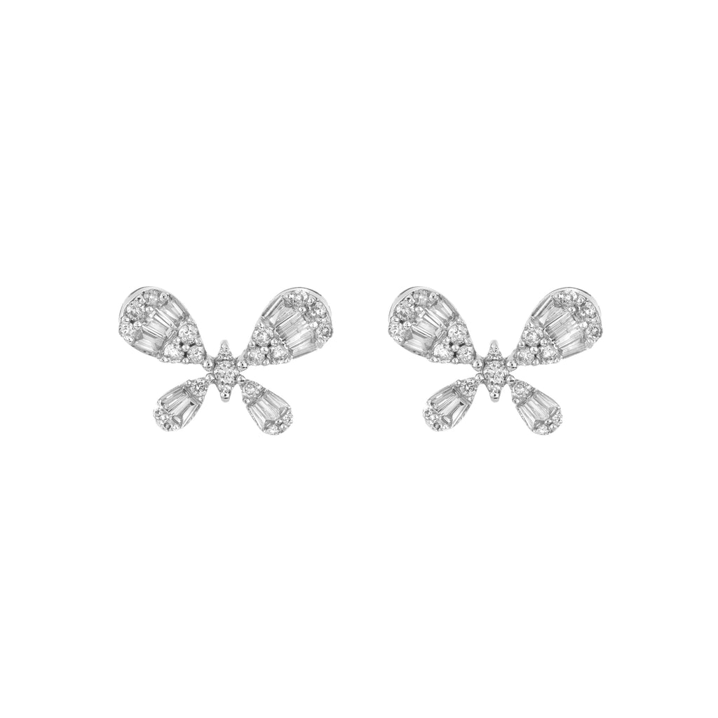 Brinco borboleta com diamantes
