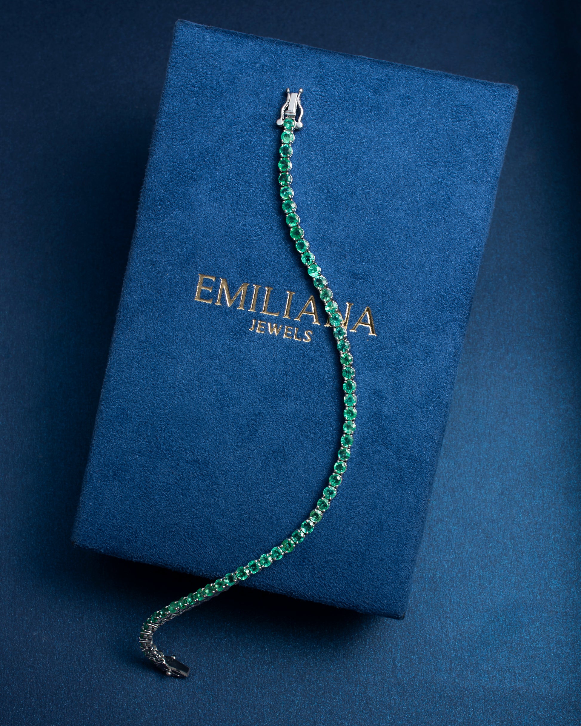 Pulseira riviera esmeraldas 12 pontos