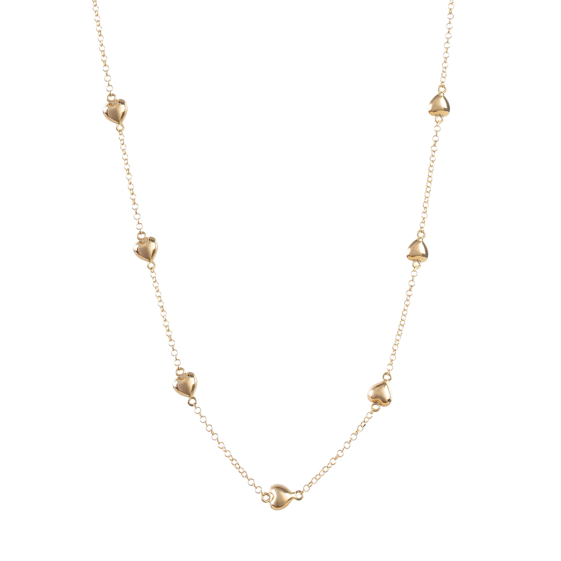 Colar corações espaçados