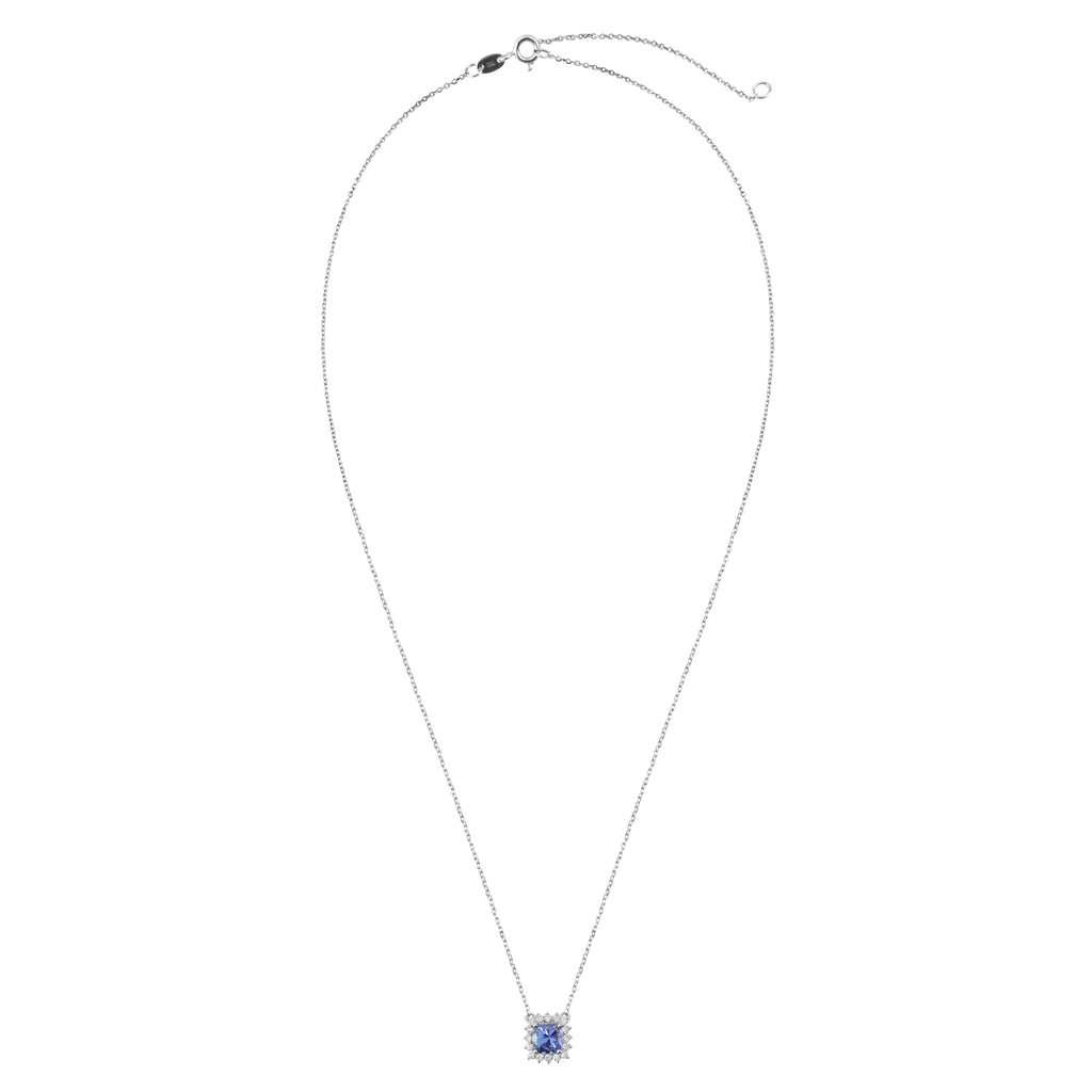 Colar tanzanita e diamantes