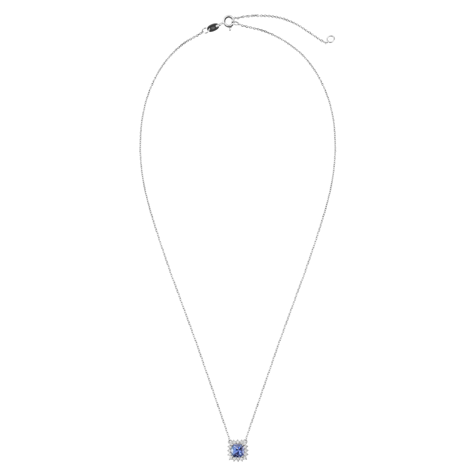 Colar tanzanita e diamantes