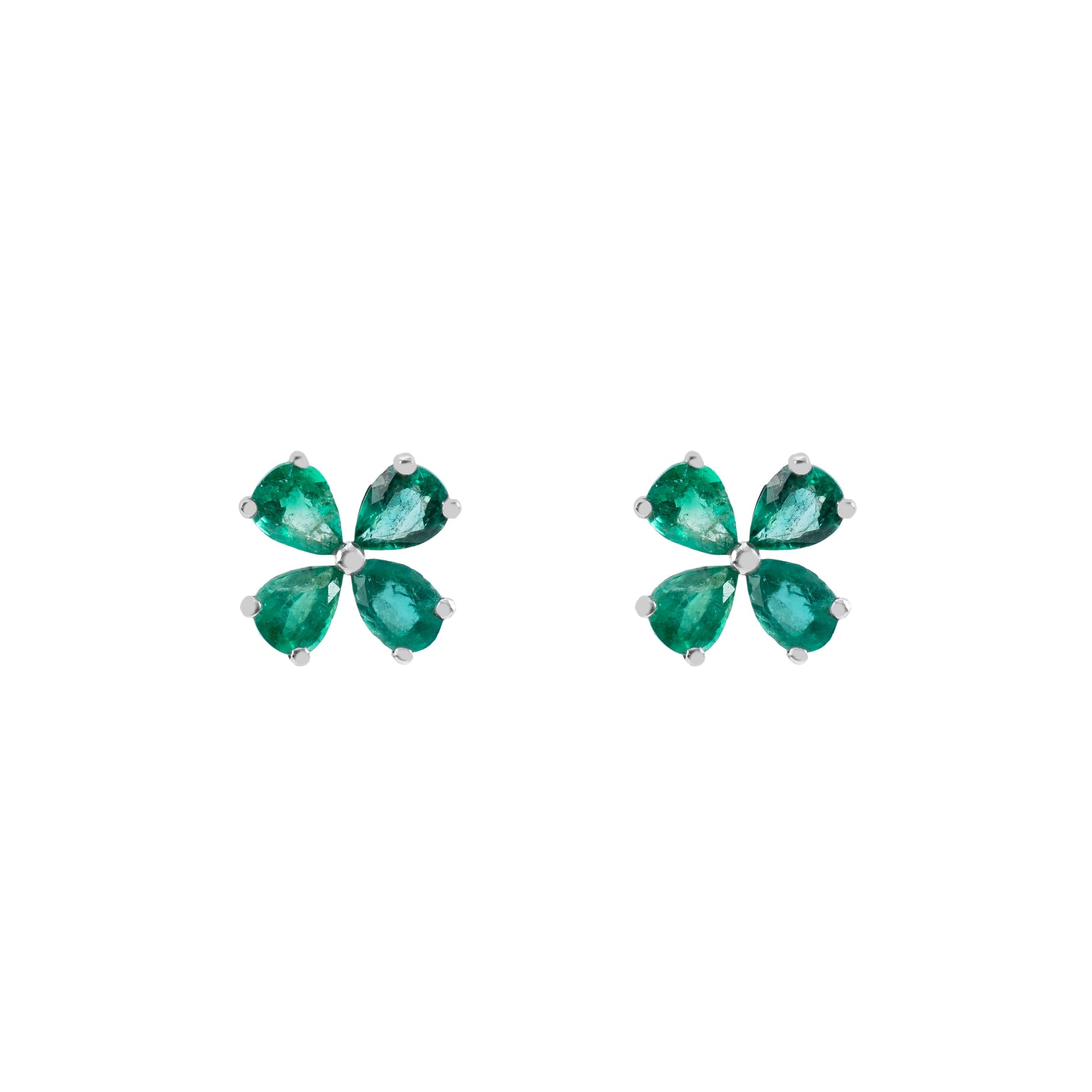 Brinco Emerald Petal Stud